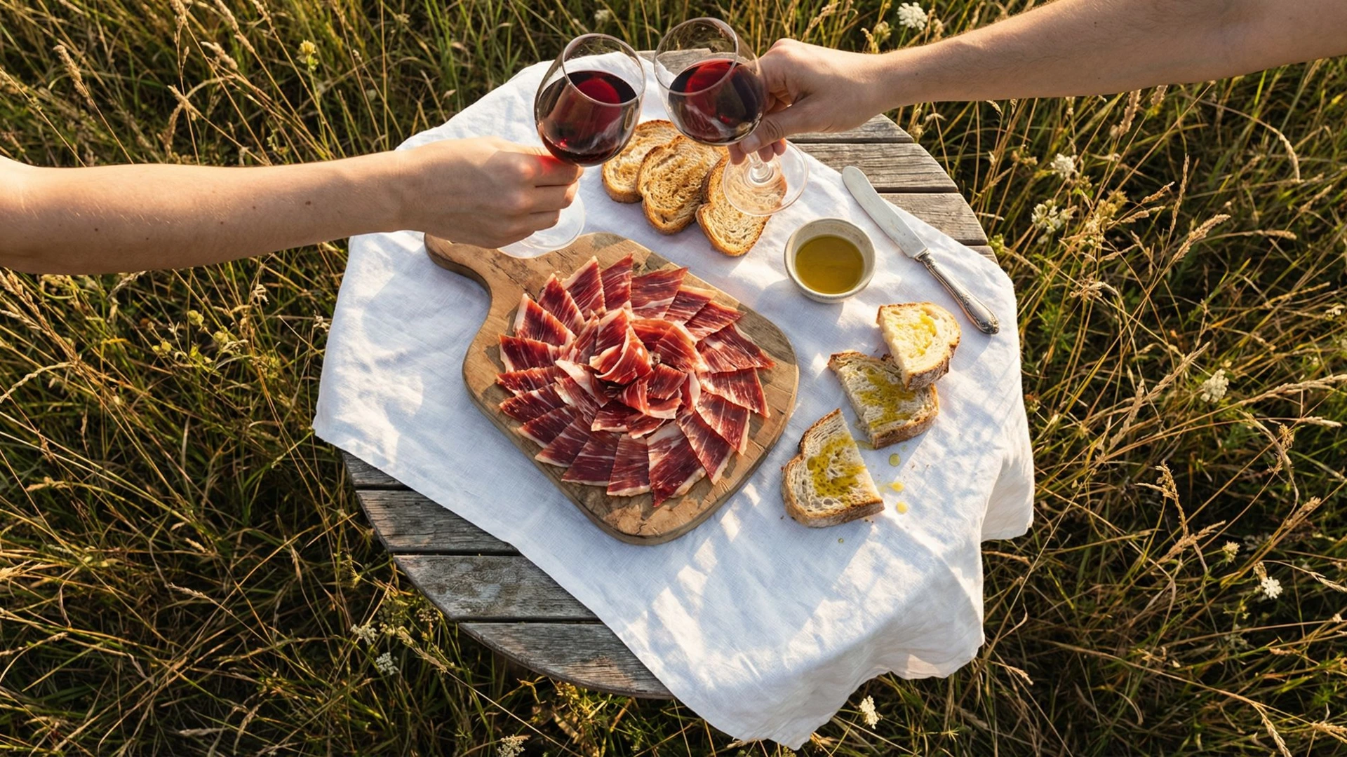 Ham met wijn