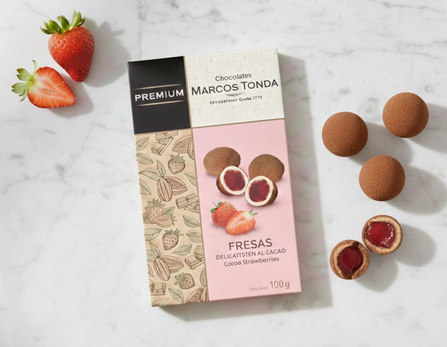 Delicatesse aardbeien met cacao