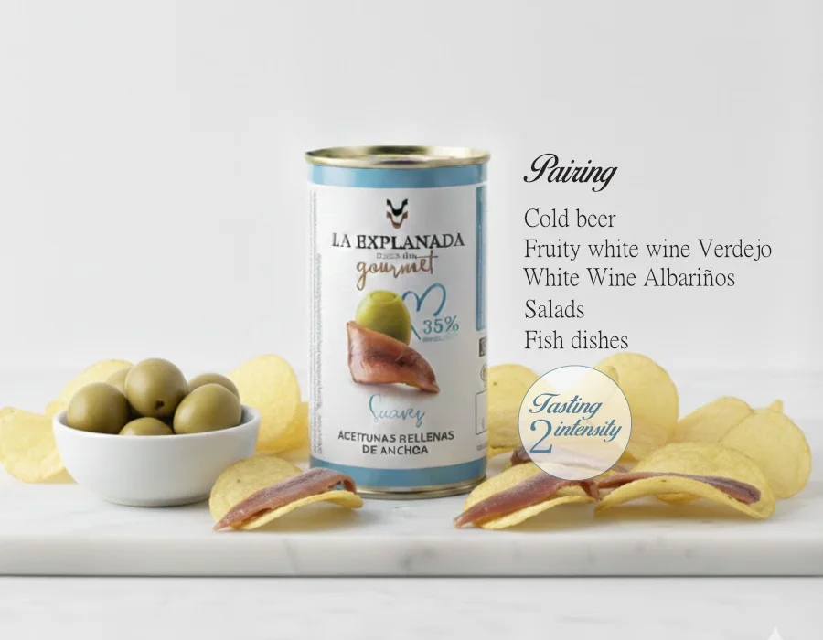 Milde olijven gevuld met ansjovis (Groen)